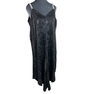 Medium- romper jumpsutt- black rhinestone straps- black florals- zip up